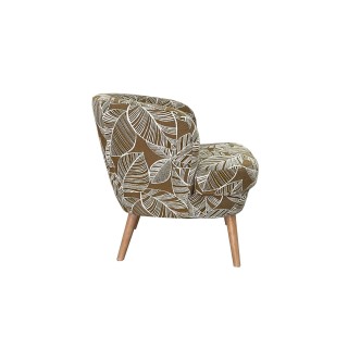 Fauteuil rétro en tissu jacquard motifs floraux DAGOBERT - HELLIN