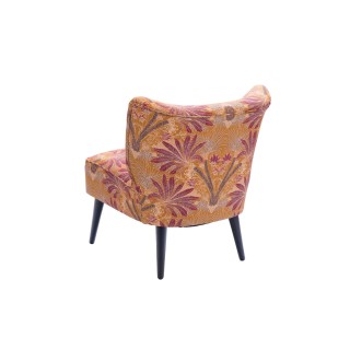 Fauteuil crapaud en tissu orange à motifs RANCHI - HELLIN
