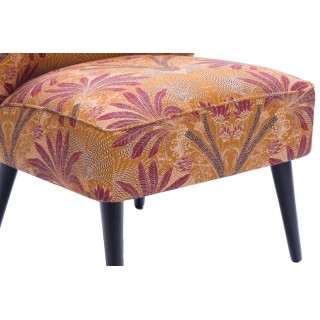 Fauteuil crapaud en tissu orange à motifs RANCHI - HELLIN