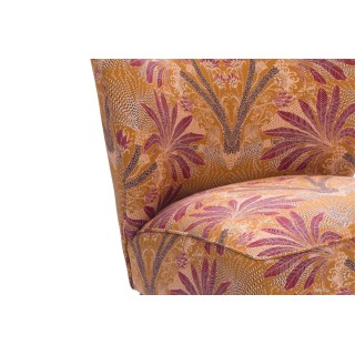 Fauteuil crapaud en tissu orange à motifs RANCHI - HELLIN