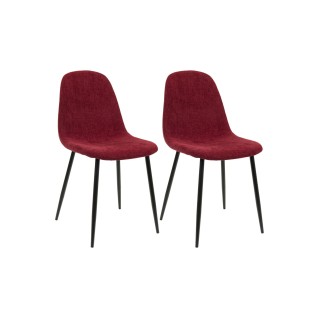 Chaises avec pieds en metal et assise en tissu lot de 2 zelie