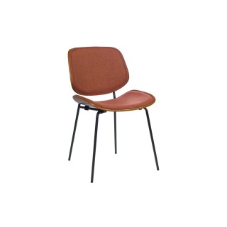 Chaises rétro en noyer et tissu (lot de 2) ELLEA - HELLIN