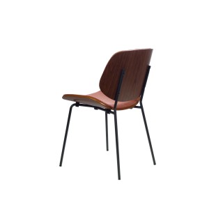 Chaises rétro en noyer et tissu (lot de 2) ELLEA - HELLIN