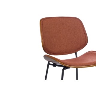 Chaises rétro en noyer et tissu (lot de 2) ELLEA - HELLIN