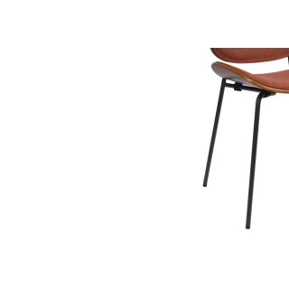Chaises rétro en noyer et tissu (lot de 2) ELLEA - HELLIN