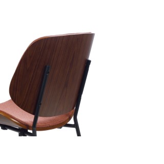 Chaises rétro en noyer et tissu (lot de 2) ELLEA - HELLIN