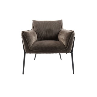Fauteuil a accoudoirs pieds metal et velours roxane