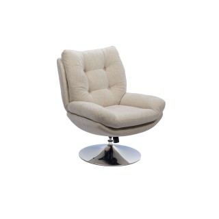 Fauteuil de salon relax pivotant en tissu eric