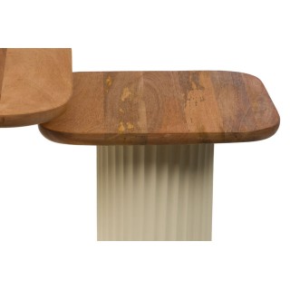 Bouts de canapé en bois d'acacia et métal beige (set de 2) BETH - HELLIN