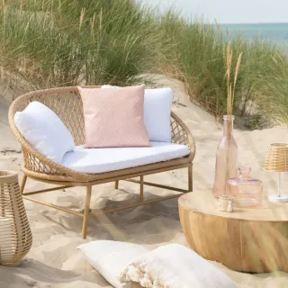 Table basse ronde en manguier naturel CAMILA - HELLIN