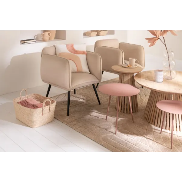 Table basse ronde en bois de manguier VALERIE - HELLIN