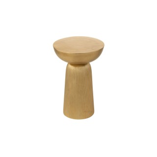 Bout de canape rond en aluminium dore rossi