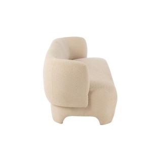 Canapé droit 2/3 personnes en tissu bouclette blanc cassé EDELWEISS - HELLIN