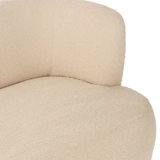 Canapé droit 2/3 personnes en tissu bouclette blanc cassé EDELWEISS - HELLIN