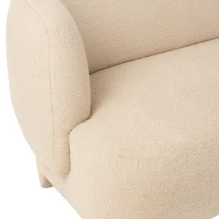 Canapé droit 2/3 personnes en tissu bouclette blanc cassé EDELWEISS - HELLIN