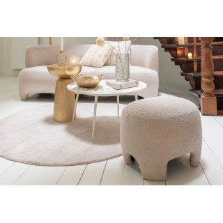 Pouf en tissu bouclette blanc - Hellin