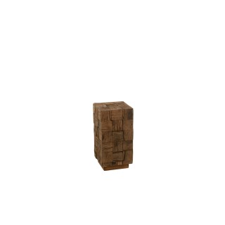 Sellette en bois fonce recycle h60 ica