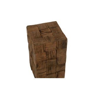 Sellette en bois foncé recyclé H60 ICA - HELLIN