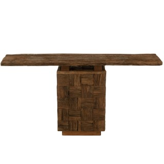 Console en bois fonce recycle l150 ica