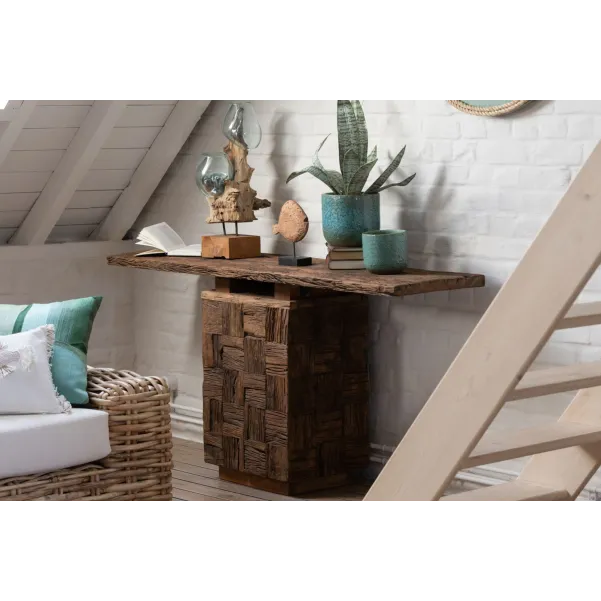 Console en bois foncé recyclé L150 ICA - HELLIN