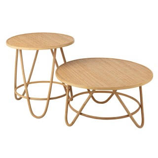 Table basse ronde en rotin naturel D60 TARO - HELLIN