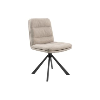 Chaises pivotantes en tissu beige et métal noir (lot de 2) JAMES - HELLIN