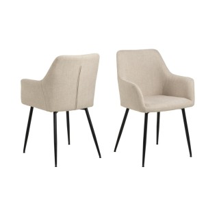 Chaises de salle a manger a accoudoirs en tissu lot de 2 ysa