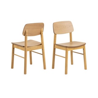 Chaises de salle a manger en bois naturel lot de 2 izia