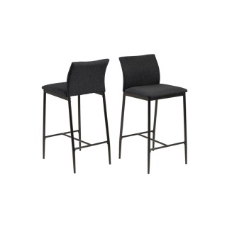 Tabourets de bar en metal et tissu gris lot de 2 faust