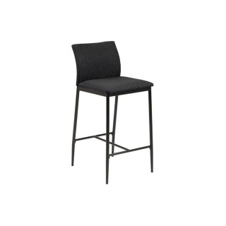 Tabourets de bar en métal et tissu gris (lot de 2) FAUST - HELLIN