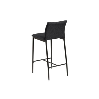 Tabourets de bar en métal et tissu gris (lot de 2) FAUST - HELLIN