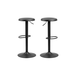Tabourets de bar reglables et pivotants noirs lot de 2 marcus