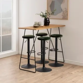 Tabourets de bar réglables et pivotants en velours (lot de 2) MARCUS - HELLIN