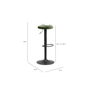 Tabourets de bar réglables et pivotants en velours (lot de 2) MARCUS - HELLIN