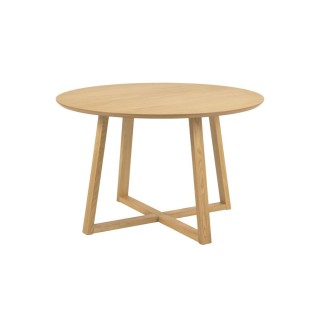 Table a manger ronde pieds croises chêne naturel 4 places d120 moly