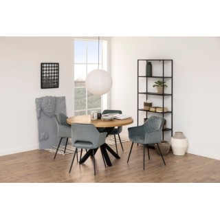 Bibliothèque scandinave en métal noir 5 tablettes HARLOW - HELLIN