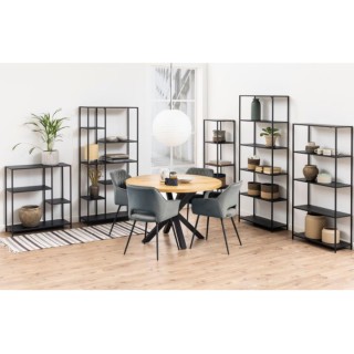 Bibliothèque scandinave en métal noir 5 tablettes HARLOW - HELLIN