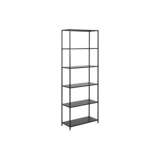 Bibliothèque scandinave en métal noir 5 tablettes HARLOW - HELLIN