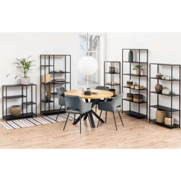 Bibliothèque scandinave en métal noir 3 tablettes HARLOW - HELLIN