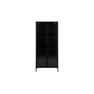 Vitrine scandinave en métal noir 2 portes vitrées HARLOW - HELLIN