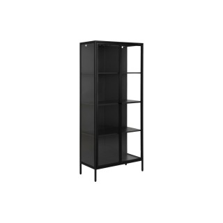 Vitrine scandinave en metal noir 2 portes vitrees harlow
