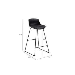 Tabourets de bar en métal et simili (lot de 2) LILIAN - HELLIN