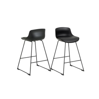 Tabourets de bar bas en metal et simili lot de 2 lilian