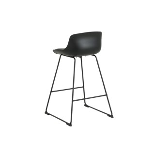Tabourets de bar bas en métal et simili (lot de 2) LILIAN - HELLIN