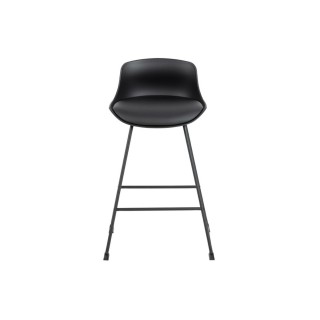 Tabourets de bar bas en métal et simili (lot de 2) LILIAN - HELLIN