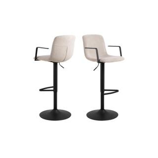 Tabourets de bar reglables et pivotants beiges lot de 2 noa