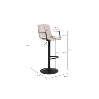 Tabourets de bar réglables et pivotants beiges (lot de 2) NOA - HELLIN