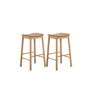 Tabourets de bar en bois naturel lot de 2 izia