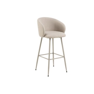 Tabourets de bar avec accoudoirs en tissu beige (lot de 2) BLAIR - HELLIN