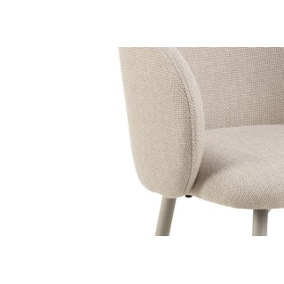 Tabourets de bar avec accoudoirs en tissu beige (lot de 2) BLAIR - HELLIN